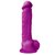 Фиолетовый фаллоимитатор Colours Pleasures на присоске - 25 см, цвет фиолетовый - NS Novelties