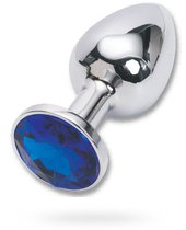Анальная пробка Metal Silver 2,8 с кристаллом, цвет серебряный - Luxurious Tail
