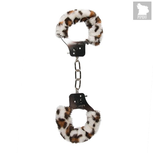 Наручники с леопардовым мехом Furry Handcuffs, цвет леопард - EDC Wholesale
