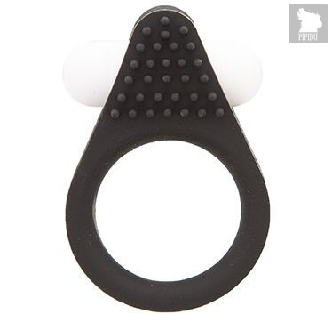 Чёрное эрекционное кольцо LIT-UP SILICONE STIMU RING 1 BLACK, цвет черный - Dream toys