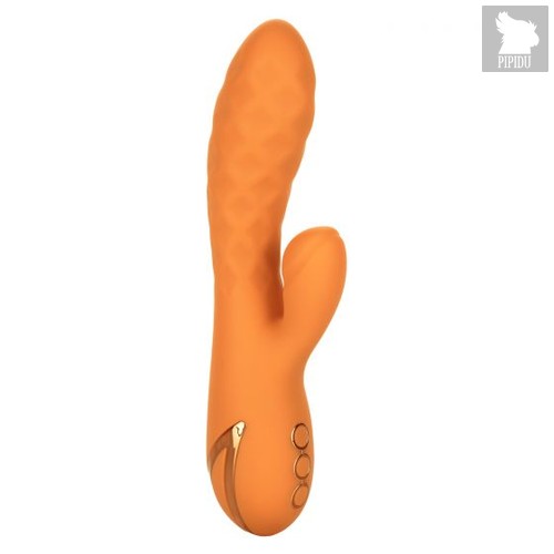 Оранжевый вибромассажер-кролик Newport Beach Babe с пульсирующим воздействием - 21,5 см., цвет оранжевый - California Exotic Novelties