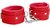 Красные наручники Plush Leather Hand Cuffs, цвет красный - Shots Media