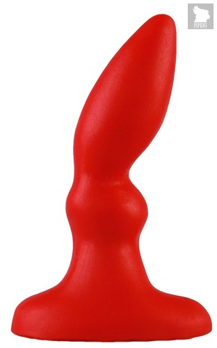 Красная изогнутая анальная пробка - 10 см., цвет красный - МиФ