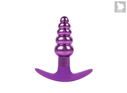 Фиолетовая анальная втулка из металла и силикона - 9,6 см., цвет фиолетовый - Bioritm