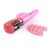 Прозрачный вибратор со стимуляцией клитора и ротацией - 27 см, цвет розовый - Baile