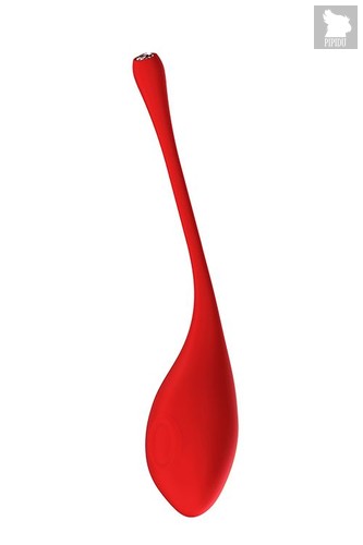 Красный вагинальный шарик METIS на шнурке с кристаллом, цвет красный - Dream toys