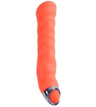 Оранжевый силиконовый G-вибратор PURRFECT SILICONE G-SPOT VIBRATOR - 17,7 см, цвет оранжевый - Dream toys