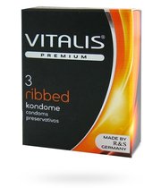 Презервативы VITALIS №3 Ribbed ребристые - VITALIS