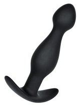 Черная силиконовая анальная пробка с ограничителем - 11,5 см, цвет черный - Toyfa