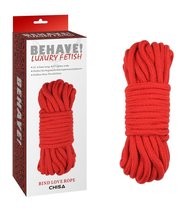 Красная веревка для шибари Bing Love Rope - 10 м., цвет красный - Chisa