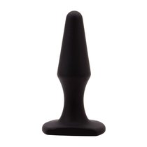 Черная силиконовая анальная пробка - 10,5 см., цвет черный - Chisa
