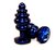 Чёрная пробка с синим стразом - 7,3 см, цвет черный - 4sexdreaM