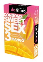 Презервативы для орального секса DOMINO Sweet Sex с ароматом манго - 3 шт. - LUXLITE