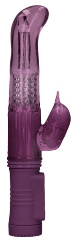 Фиолетовый вибратор-кролик Rotating Dolphin - 23 см., цвет фиолетовый - Shots Media