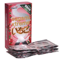 Презервативы Sagami Xtreme Strawberry c ароматом клубники - 10 шт. - Sagami