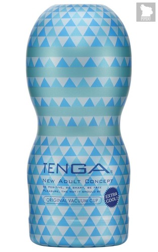 Мастурбатор с охлаждающей смазкой TENGA Original Vacuum Cup Extra Cool, цвет голубой - Tenga