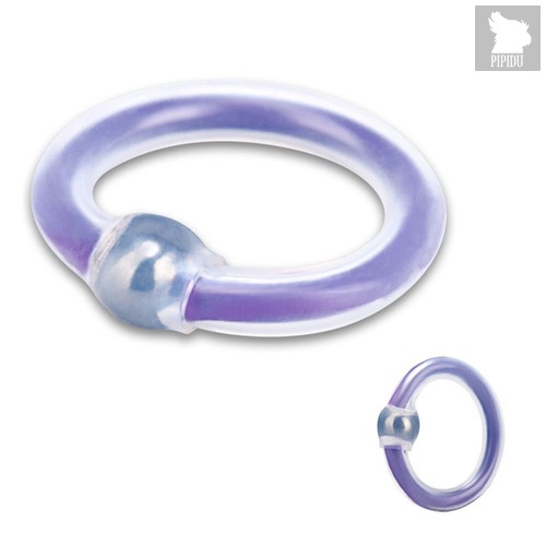 Эрекционное кольцо на пенис Erotic Fantacy с шариком, цвет фиолетовый - Erotic Fantasy