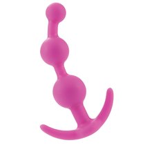 Розовая силиконовая анальная цепочка Booty Call - 13 см, цвет розовый - California Exotic Novelties