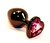 Пробка анальная 8х3,5см с сердечком розовый страз 47447-MM, цвет черный - 4sexdreaM