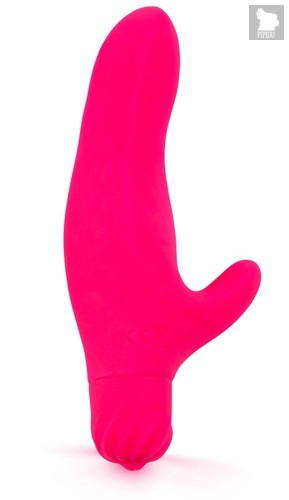 Розовый вибратор с клиторальным отростком - 11,5 см., цвет розовый - Brazzers
