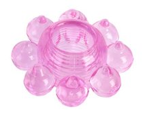 Розовое гелевое эрекционное кольцо-цветок, цвет розовый - Toyfa
