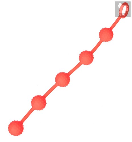 Красная анальная цепочка с кольцом - 30 см., цвет красный - Oyo