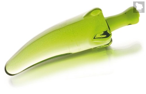 Зелёный анальный стимулятор из стекла в форме перчика - 15,5 см, цвет зеленый - Sexus