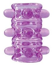 Открытая фиолетовая насадка на пенис Crystal Sleeve - 5,5 см., цвет фиолетовый - Bioritm