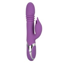 Фиолетовый вибромассажер-кролик Enchanted Kisser с поступательными движениями, цвет фиолетовый - California Exotic Novelties