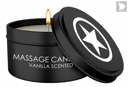 Массажная свеча с ароматом ванили Massage Candle, цвет черный - Shots Media