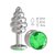 Серебристая пробка с рёбрышками и зеленым кристаллом - 7 см, цвет зеленый/серебряный - МиФ