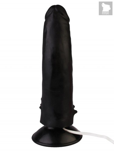 Черный реалистичный вибромассажер №10 с присоской - 17 см., цвет черный - МиФ