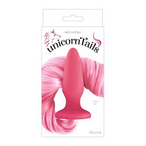 Розовая анальная пробка с нежно-розовым хвостом Unicorn Tails Pastel Pink, цвет розовый - NS Novelties