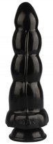 Черная анальная втулка-елочка - 22 см., цвет черный - МиФ