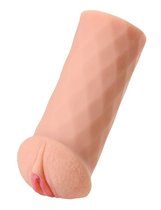 Телесный мастурбатор-вагина ELEGANCE с ромбами по поверхности, цвет телесный - Kokos