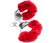 Наручники Original Furry Cuffs металлические с мехом, цвет красный - Pipedream
