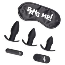 Набор для анальной стимуляции 28X Backdoor Adventure Remote Control 3 Piece Butt Plug Vibe Kit, цвет черный - XR Brands