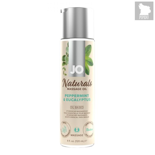 Массажное масло с ароматом перечной мяты и эвкалипта JO Naturals Peppermint & Eucalyptus - 120 мл. - System JO