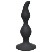 Чёрная анальная пробка Curved Anal Plug Black - 12,5 см - Lola Toys