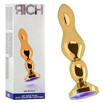 Анальная пробка 4,8" R4 RICH Gold - Purple Sapphire - Shots Media
