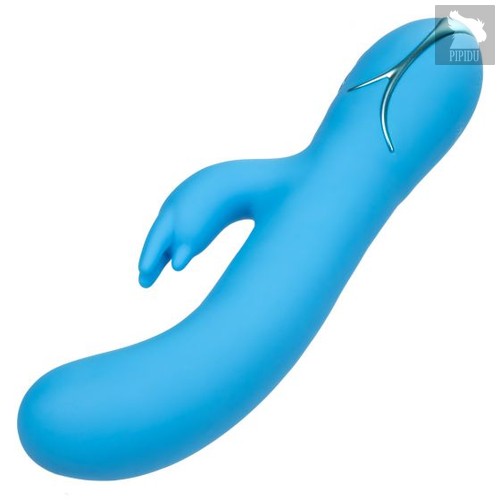 Голубой вибромассажер Insatiable G Inflatable G-Bunny с функцией расширения - 21 см., цвет голубой - California Exotic Novelties