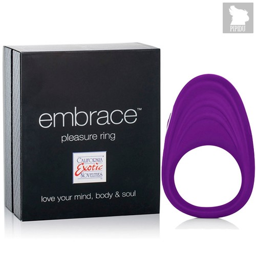 Эрекционное виброкольцо Embrace - Pleasure Rings перезаряжаемое, цвет фиолетовый - California Exotic Novelties