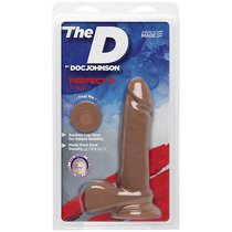 Фаллоимитатор-мулат The D Perfect D 7 Caramel - 17,8 см, цвет коричневый - Doc Johnson