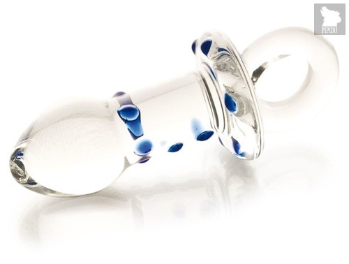 Стеклянная прозрачная втулка с кольцом - 13,5 см, цвет прозрачный - Sexus