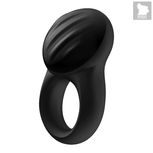 Эрекционное кольцо Satisfyer Signet Ring с возможностью управления через приложение, цвет черный - Satisfyer