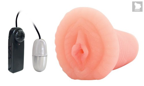 Мастурбатор-вагина телесного цвета в комплекте с виброяичком, цвет телесный - Bioritm