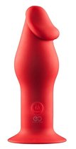 Красный силиконовый анальный вибромассажер - 12,7 см., цвет красный - Nanma (NMC)