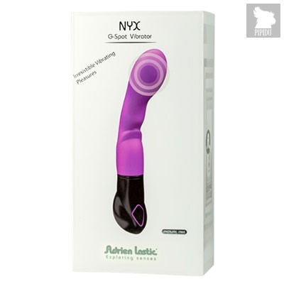 Вибромассажер с изогнутой головкой AD.Nyx.Func:8 Lilas, цвет фиолетовый - Adrien Lastic