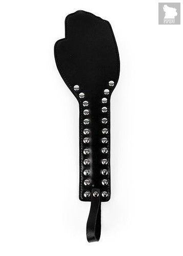 Черная шлепалка-рука с металлическими заклепками - 29 см., цвет черный - Bioritm