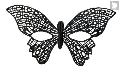Нитяная маска в форме бабочки, цвет черный - Toyfa